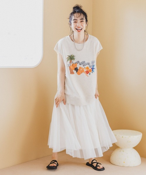 BAYFLOW(ベイフロー)の「【NARI】ミニ裏毛プルオーバー(Tシャツ/カットソー・レディース・ライトグレー/アイボリー・FREE)」の10枚目の写真