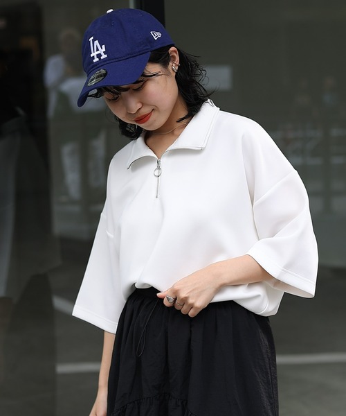 COLONY 2139（コロニートゥーワンスリーナイン）の「WEB/一部店舗限定 ダンボールスタンドハーフジップビッグプルオーバー（Tシャツ/カットソー・メンズ・ブラック/グリーン/ホワイト/ネイビー・MEDIUM/LARGE）」の6枚目の写真