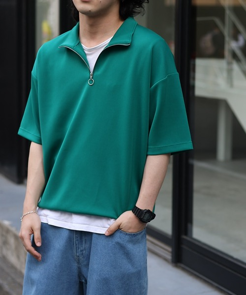 COLONY 2139（コロニートゥーワンスリーナイン）の「WEB/一部店舗限定 ダンボールスタンドハーフジップビッグプルオーバー（Tシャツ/カットソー・メンズ・ブラック/グリーン/ホワイト/ネイビー・MEDIUM/LARGE）」の13枚目の写真