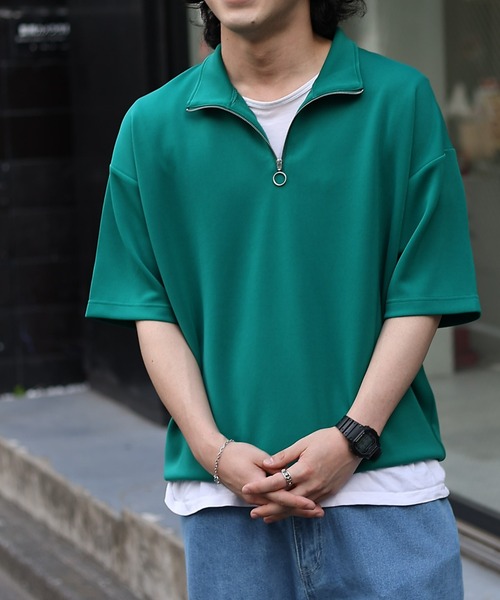 COLONY 2139（コロニートゥーワンスリーナイン）の「WEB/一部店舗限定 ダンボールスタンドハーフジップビッグプルオーバー（Tシャツ/カットソー・メンズ・ブラック/グリーン/ホワイト/ネイビー・MEDIUM/LARGE）」の14枚目の写真