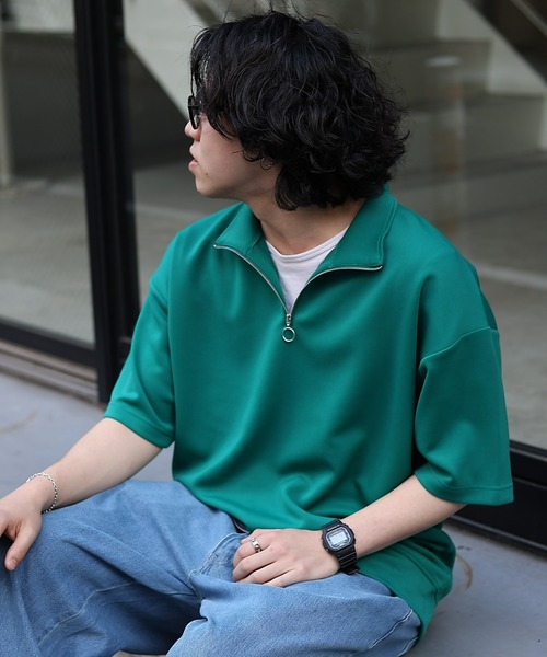 COLONY 2139（コロニートゥーワンスリーナイン）の「WEB/一部店舗限定 ダンボールスタンドハーフジップビッグプルオーバー（Tシャツ/カットソー・メンズ・ブラック/グリーン/ホワイト/ネイビー・MEDIUM/LARGE）」の12枚目の写真