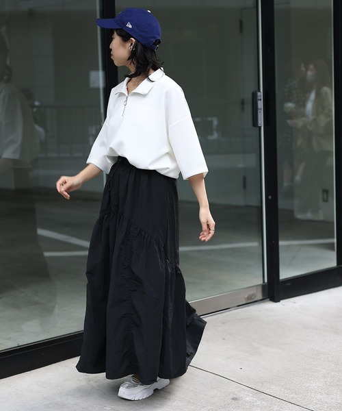 COLONY 2139（コロニートゥーワンスリーナイン）の「WEB/一部店舗限定 ダンボールスタンドハーフジップビッグプルオーバー（Tシャツ/カットソー・メンズ・ブラック/グリーン/ホワイト/ネイビー・MEDIUM/LARGE）」の19枚目の写真