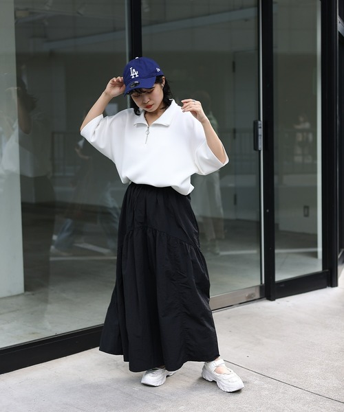 COLONY 2139（コロニートゥーワンスリーナイン）の「WEB/一部店舗限定 ダンボールスタンドハーフジップビッグプルオーバー（Tシャツ/カットソー・メンズ・ブラック/グリーン/ホワイト/ネイビー・MEDIUM/LARGE）」の20枚目の写真