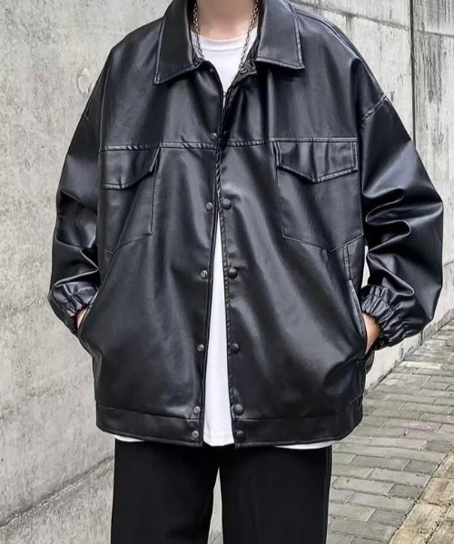 VIBGYOR(ヴィブジョー)の「【バーレスク】合成皮革ブルゾン(BQ)(ブルゾン・メンズ・ブラック・MEDIUM/LARGE/X-LARGE)」の6枚目の写真