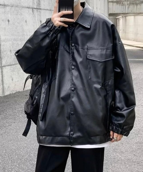 VIBGYOR(ヴィブジョー)の「【バーレスク】合成皮革ブルゾン(BQ)(ブルゾン・メンズ・ブラック・MEDIUM/LARGE/X-LARGE)」の12枚目の写真