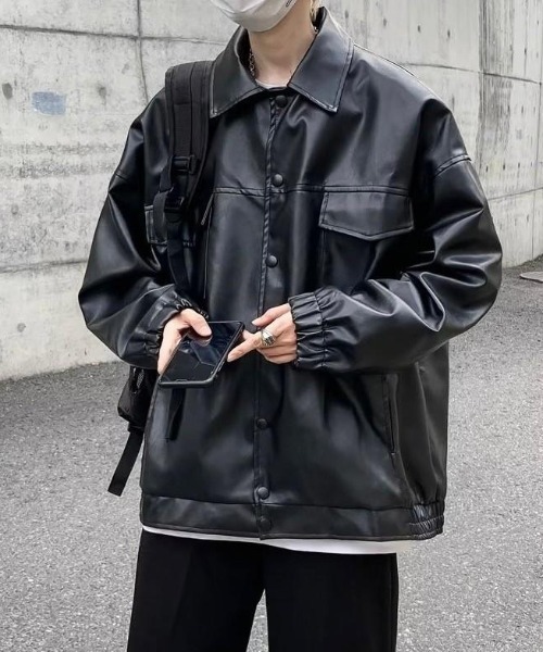 VIBGYOR(ヴィブジョー)の「【バーレスク】合成皮革ブルゾン(BQ)(ブルゾン・メンズ・ブラック・MEDIUM/LARGE/X-LARGE)」の11枚目の写真