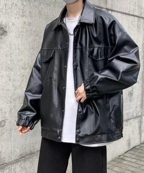 VIBGYOR(ヴィブジョー)の「【バーレスク】合成皮革ブルゾン(BQ)(ブルゾン・メンズ・ブラック・MEDIUM/LARGE/X-LARGE)」の9枚目の写真