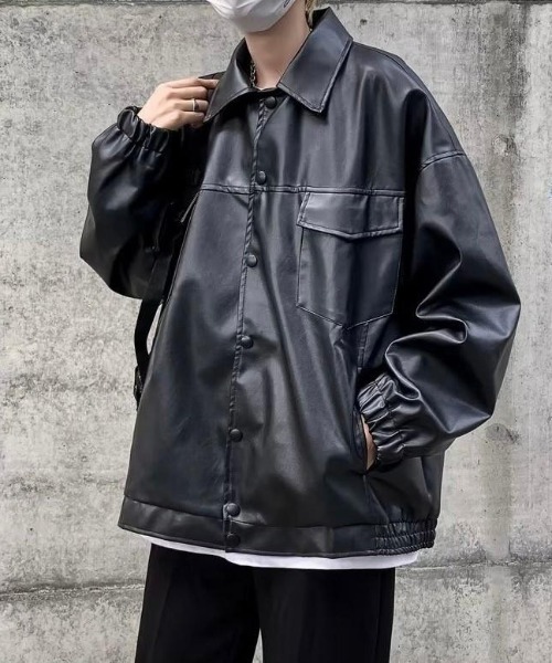 VIBGYOR(ヴィブジョー)の「【バーレスク】合成皮革ブルゾン(BQ)(ブルゾン・メンズ・ブラック・MEDIUM/LARGE/X-LARGE)」の5枚目の写真