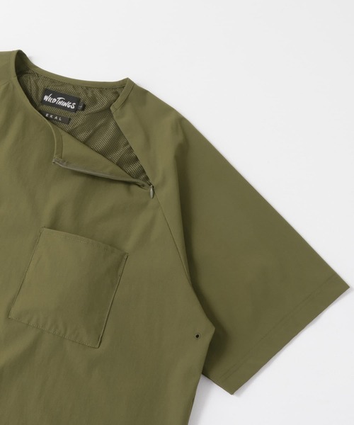 WILD THINGS（ワイルドシングス）の「『UVカット』『別注』WILDTHINGS×EKAL　エラスティックナイロンTシャツ（Tシャツ/カットソー・メンズ・ブラック/ブルーグレー/オリーブ・MEDIUM/LARGE）」の9枚目の写真