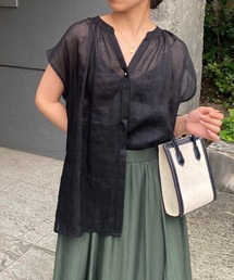 COLLAGE GALLARDAGALANTE | シアーラミー2WAYフレンチスリーブブラウス/WEB限定(シャツ/ブラウス)