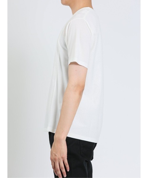 m.f.editorial（エムエフエディトリアル）の「【接触冷感 ストレッチ】m.f.エディトリアル メンズ 切替クルーネック半袖Tシャツ（Tシャツ/カットソー・メンズ・サックスブルー/ダークグリーン/ホワイト・MEDIUM/LARGE/X-LARGE）」の7枚目の写真