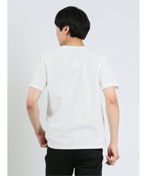 m.f.editorial（エムエフエディトリアル）の「【接触冷感 ストレッチ】m.f.エディトリアル メンズ 切替クルーネック半袖Tシャツ（Tシャツ/カットソー・メンズ・サックスブルー/ダークグリーン/ホワイト・MEDIUM/LARGE/X-LARGE）」の13枚目の写真