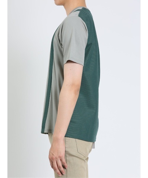 m.f.editorial（エムエフエディトリアル）の「【接触冷感 ストレッチ】m.f.エディトリアル メンズ 切替クルーネック半袖Tシャツ（Tシャツ/カットソー・メンズ・サックスブルー/ダークグリーン/ホワイト・MEDIUM/LARGE/X-LARGE）」の17枚目の写真