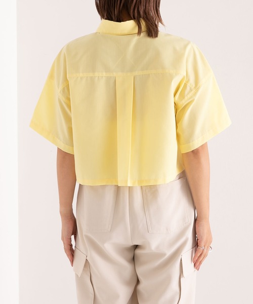 bohmal（ボマール）の「クロップドハーフスリーブシャツ（シャツ/ブラウス・レディース・イエロー/ブルー・FREE）」の4枚目の写真