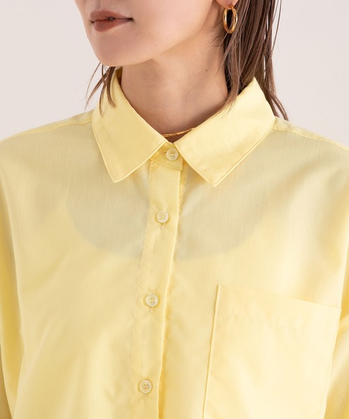 bohmal（ボマール）の「クロップドハーフスリーブシャツ（シャツ/ブラウス・レディース・イエロー/ブルー・FREE）」の6枚目の写真
