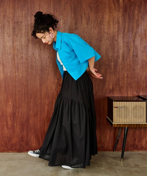 bohmal（ボマール）の「クロップドハーフスリーブシャツ（シャツ/ブラウス・レディース・イエロー/ブルー・FREE）」の13枚目の写真