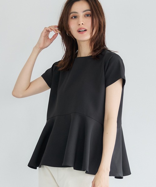 coca（coca）（コカ）の「セットアップ対応バックパールブラウス（シャツ/ブラウス・レディース・ライトベージュ/ブラック・M/L）」の2枚目の写真