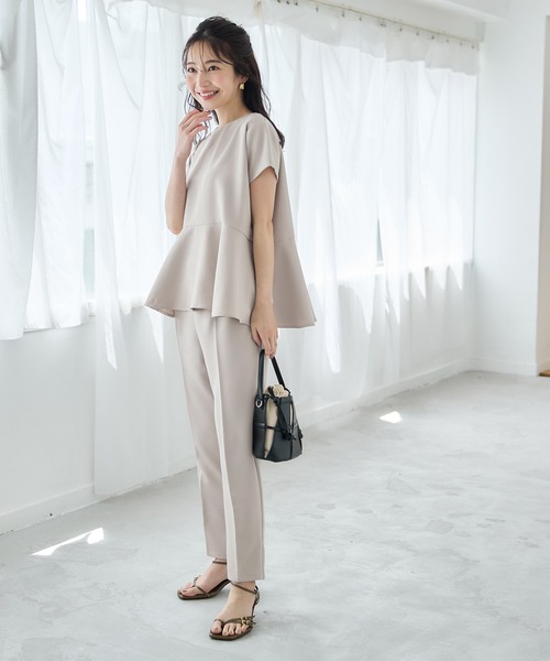 coca（coca）（コカ）の「セットアップ対応バックパールブラウス（シャツ/ブラウス・レディース・ライトベージュ/ブラック・M/L）」の11枚目の写真