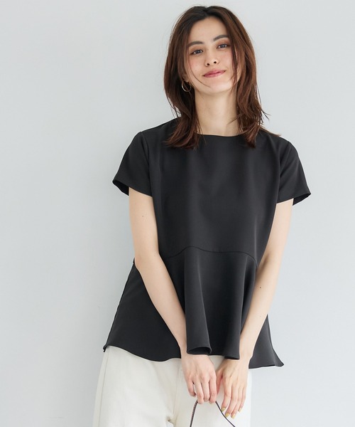 coca（coca）（コカ）の「セットアップ対応バックパールブラウス（シャツ/ブラウス・レディース・ライトベージュ/ブラック・M/L）」の16枚目の写真