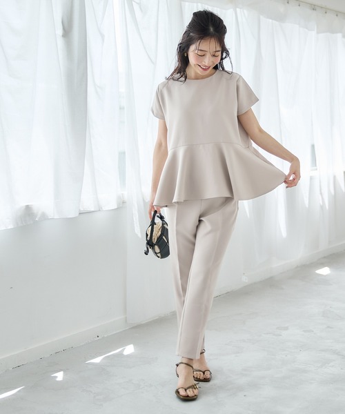 coca（coca）（コカ）の「セットアップ対応バックパールブラウス（シャツ/ブラウス・レディース・ライトベージュ/ブラック・M/L）」の14枚目の写真