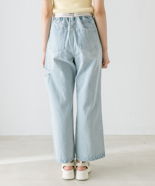 OLIVE des OLIVE（オリーブデオリーブ）の「ベルト付きダメージデニムパンツ　1031030090（デニムパンツ・レディース・サックスブルー・SMALL/MEDIUM）」の16枚目の写真