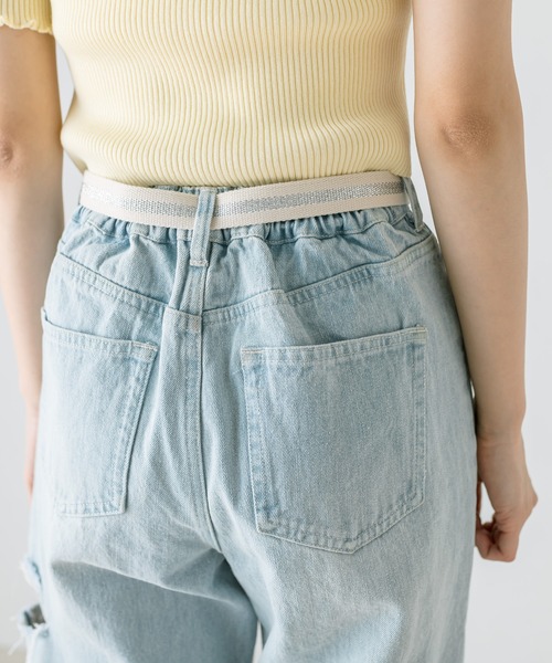 OLIVE des OLIVE（オリーブデオリーブ）の「ベルト付きダメージデニムパンツ　1031030090（デニムパンツ・レディース・サックスブルー・SMALL/MEDIUM）」の17枚目の写真