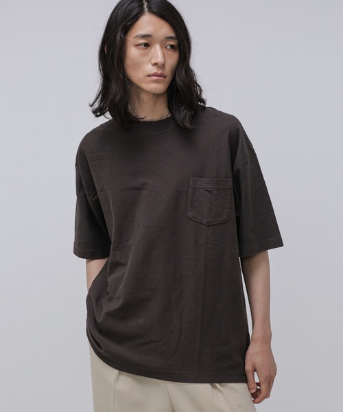 NANO universe(ナノユニバース)の「LB.04/タックボーダーポケットTシャツ(Tシャツ/カットソー・メンズ・ターコイズブルー/スミクロ/イエロー/ブラウン・S/L/M)」の7枚目の写真
