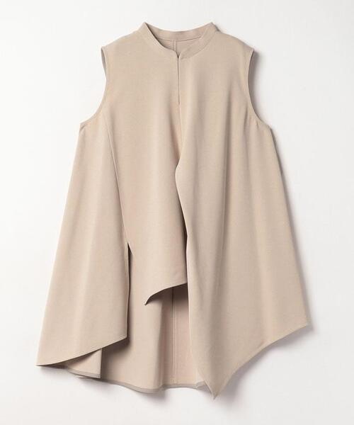 LANVIN en Bleu（ランバンオンブルー）の「アシンメヘムスキッパーブラウス（シャツ/ブラウス・レディース・ベージュ/チャコールグレー・38）」の3枚目の写真