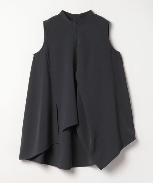 LANVIN en Bleu（ランバンオンブルー）の「アシンメヘムスキッパーブラウス（シャツ/ブラウス・レディース・ベージュ/チャコールグレー・38）」の15枚目の写真