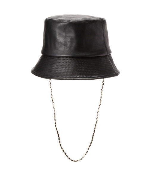 FREE'S MART(フリーズマート)の「チェーン付きPUバケットハット(ハット・レディース・ブラック・フリ-)」の8枚目の写真
