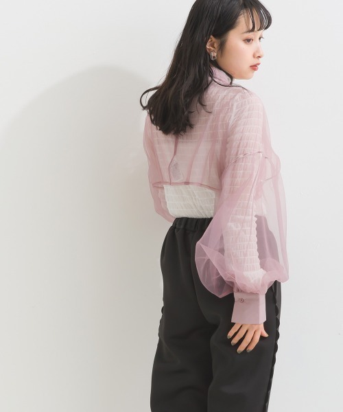 terrace(テラス)の「シースルーボレロ 結婚式&ドレスアップ◎(カーディガン/ボレロ・レディース・ベージュ/ブルー/ブラック/ピンク/カーキ/グレー/コバルトブルー/バーガンディー・MEDIUM)」の9枚目の写真