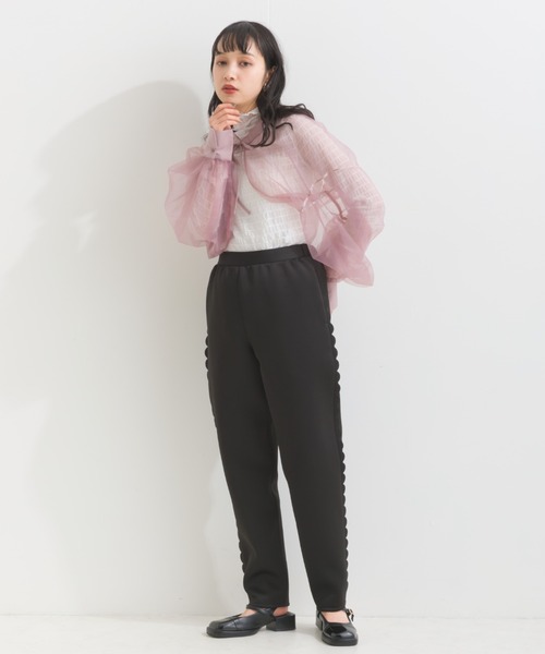 terrace(テラス)の「シースルーボレロ 結婚式&ドレスアップ◎(カーディガン/ボレロ・レディース・ベージュ/ブルー/ブラック/ピンク/カーキ/グレー/コバルトブルー/バーガンディー・MEDIUM)」の11枚目の写真