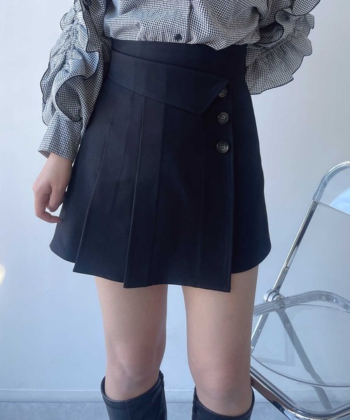 AS KNOW AS plus（アズノゥアズプラス）の「☆プリーツラップボタン ミディアムスカート（スカート・レディース・チャコールグレー/ブラック/ベージュ・FREE）」の17枚目の写真