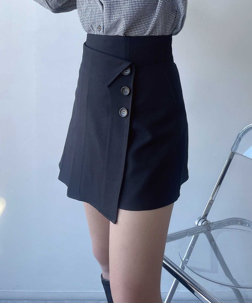 AS KNOW AS plus（アズノゥアズプラス）の「☆プリーツラップボタン ミディアムスカート（スカート・レディース・チャコールグレー/ブラック/ベージュ・FREE）」の18枚目の写真