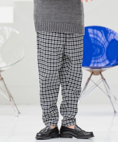 CAMBIO(カンビオ)の「mp11351- Monotone Check Jacquard Balloon Pants バルーンパンツ(その他パンツ・メンズ・ブラック×ホワイト/チェック/ホワイト×ブラック・M/L/S)」の9枚目の写真