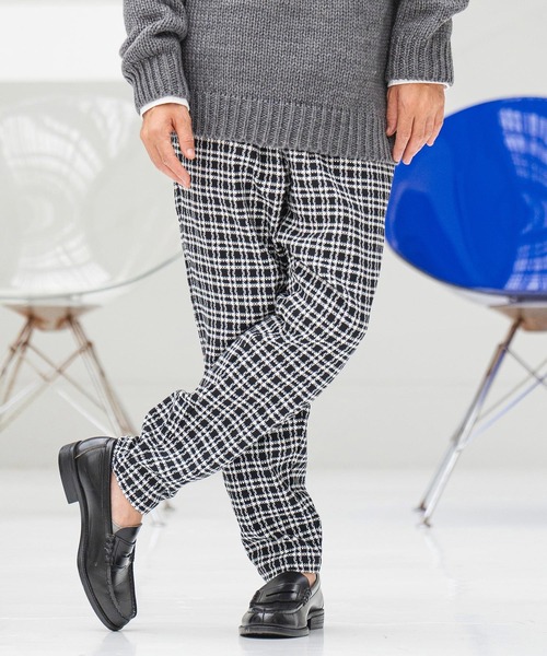 CAMBIO(カンビオ)の「mp11351- Monotone Check Jacquard Balloon Pants バルーンパンツ(その他パンツ・メンズ・ブラック×ホワイト/チェック/ホワイト×ブラック・M/L/S)」の10枚目の写真