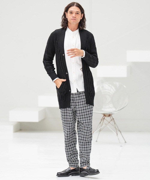 CAMBIO(カンビオ)の「mp11351- Monotone Check Jacquard Balloon Pants バルーンパンツ(その他パンツ・メンズ・ブラック×ホワイト/チェック/ホワイト×ブラック・M/L/S)」の12枚目の写真