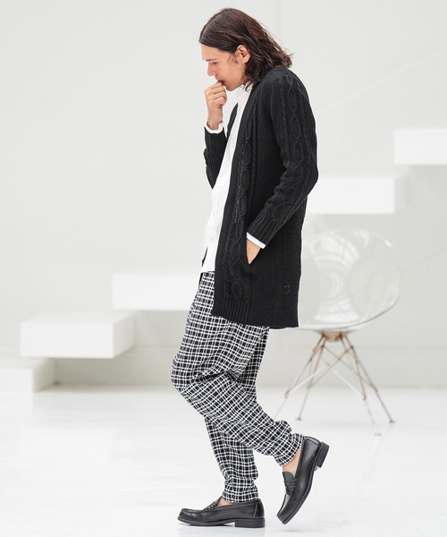 CAMBIO(カンビオ)の「mp11351- Monotone Check Jacquard Balloon Pants バルーンパンツ(その他パンツ・メンズ・ブラック×ホワイト/チェック/ホワイト×ブラック・M/L/S)」の13枚目の写真