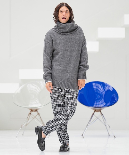 CAMBIO(カンビオ)の「mp11351- Monotone Check Jacquard Balloon Pants バルーンパンツ(その他パンツ・メンズ・ブラック×ホワイト/チェック/ホワイト×ブラック・M/L/S)」の14枚目の写真