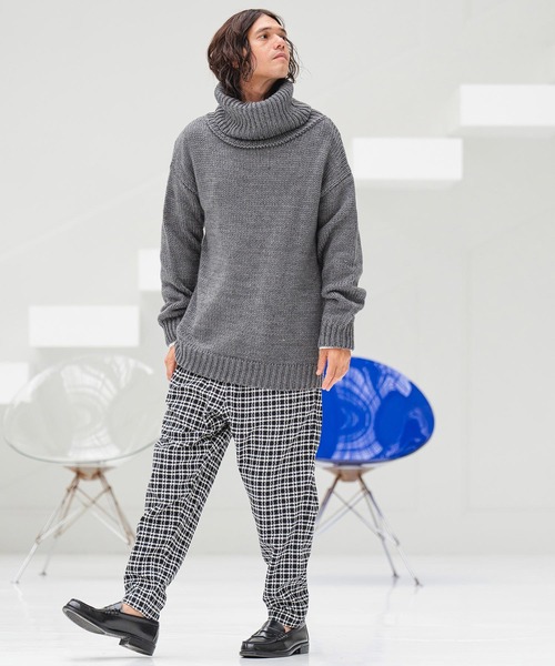 CAMBIO(カンビオ)の「mp11351- Monotone Check Jacquard Balloon Pants バルーンパンツ(その他パンツ・メンズ・ブラック×ホワイト/チェック/ホワイト×ブラック・M/L/S)」の15枚目の写真