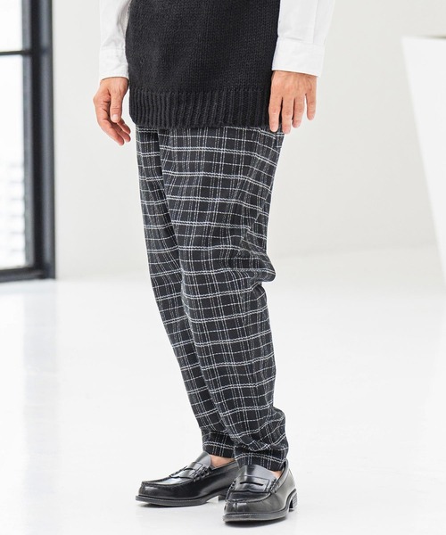 CAMBIO(カンビオ)の「mp11351- Monotone Check Jacquard Balloon Pants バルーンパンツ(その他パンツ・メンズ・ブラック×ホワイト/チェック/ホワイト×ブラック・M/L/S)」の17枚目の写真