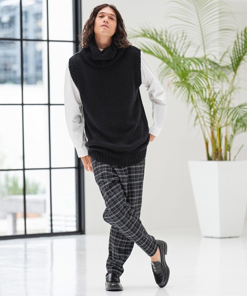 CAMBIO(カンビオ)の「mp11351- Monotone Check Jacquard Balloon Pants バルーンパンツ(その他パンツ・メンズ・ブラック×ホワイト/チェック/ホワイト×ブラック・M/L/S)」の18枚目の写真