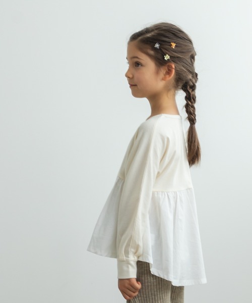 pairmanon（ペアマノン）の「無地 総柄 ボーダー ガールズ長袖 チュニック（シャツ/ブラウス・キッズ・ベージュ系その他2/ブラック系その他3/ブラウン系その他4/ベージュ系その他4/その他1/ブラウン系その他3/ブラウン系その他2/ホワイト系その他2/ブラウン系その他5/ブルー系その他3/パープル系その他4/ブラック系その他2/ホワイト系その他3/ブラック系その他4/ベージュ系その他3・140/110/90/100/120/130/150）」の3枚目の写真