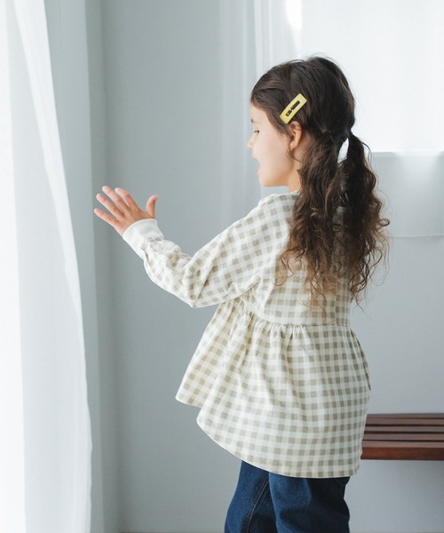 pairmanon（ペアマノン）の「無地 総柄 ボーダー ガールズ長袖 チュニック（シャツ/ブラウス・キッズ・ベージュ系その他2/ブラック系その他3/ブラウン系その他4/ベージュ系その他4/その他1/ブラウン系その他3/ブラウン系その他2/ホワイト系その他2/ブラウン系その他5/ブルー系その他3/パープル系その他4/ブラック系その他2/ホワイト系その他3/ブラック系その他4/ベージュ系その他3・140/110/90/100/120/130/150）」の12枚目の写真