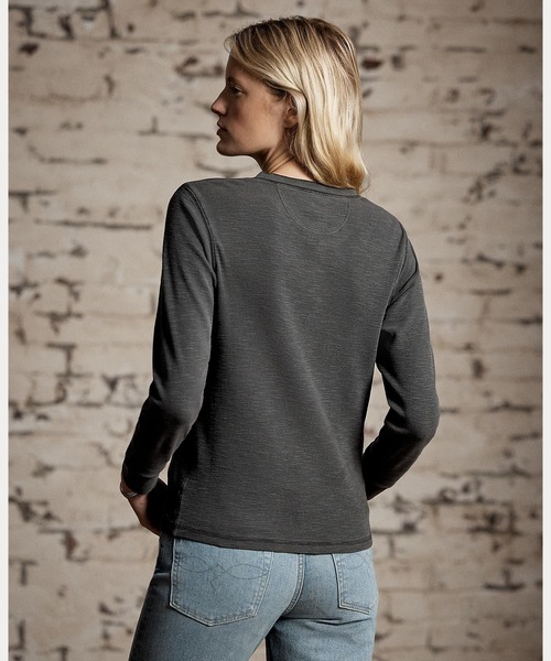 セール】ストレッチ コットン ジャカード ワッフル ヘンリー（Tシャツ