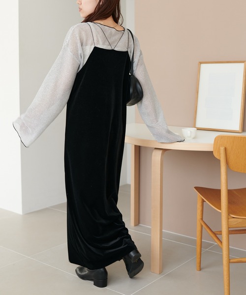 DISCOAT（ディスコート）の「【WEB限定】シアーボーダーロングスリーブ（Tシャツ/カットソー・レディース・オフホワイト/チャコールグレー/ベージュ/ブルー・FREE）」の21枚目の写真