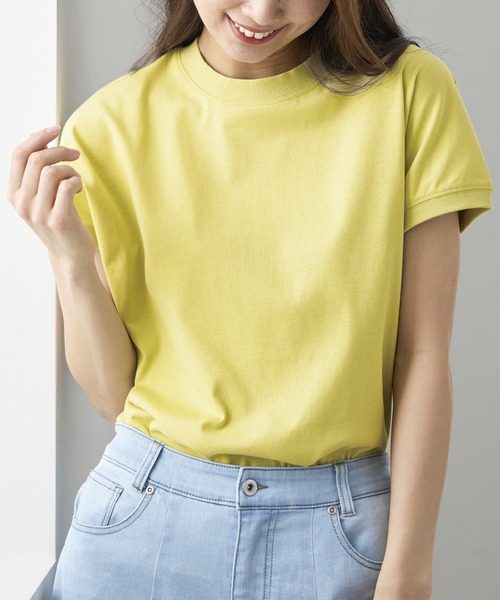 BELLUNA（ベルーナ）の「汗ジミ対策！ハイネックプルオーバー（Tシャツ/カットソー・レディース・ブルー/ブラック/レッド/ホワイト×ネイビー/レモンイエロー/チャコール/ベージュ系/グリーン系・LARGE/MEDIUM/X-LARGE）」の7枚目の写真