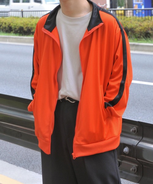 ZIP FIVE（ジップファイブ）の「【ZIP FIVE】サイドラインジャージトラックジャケット（ジャージ・メンズ・オレンジ/ブラック/ワイン/ホワイト×レッド/グリーン/ホワイト×ブルー・LARGE/MEDIUM）」の6枚目の写真