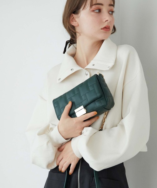 archives（アルシーヴ）の「ブロックキルトチェーンバッグ（ショルダーバッグ・レディース・ブラック/グリーン/キャメル・FREE）」の12枚目の写真