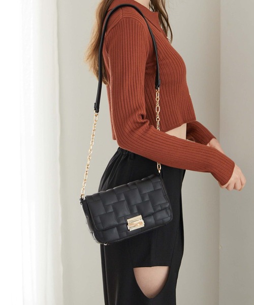 archives（アルシーヴ）の「ブロックキルトチェーンバッグ（ショルダーバッグ・レディース・ブラック/グリーン/キャメル・FREE）」の4枚目の写真